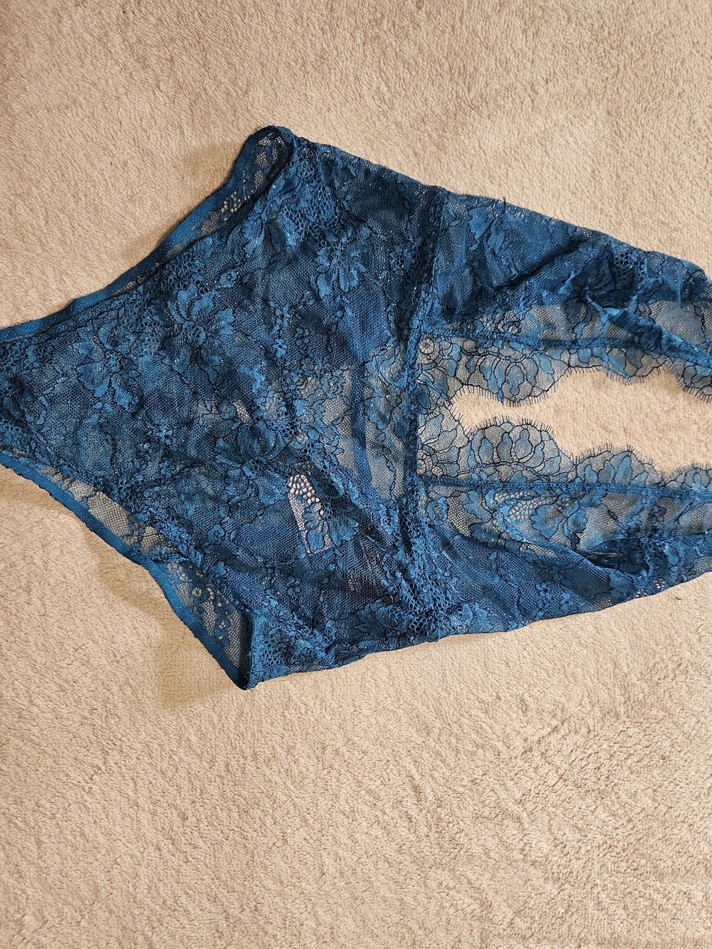 Victoria's Secret Teal Blue Lace Bodysuit